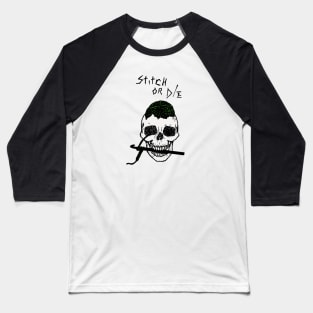 Stitch or Die Yarn Skull Baseball T-Shirt